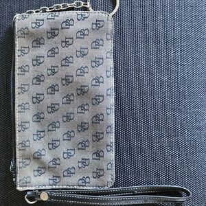 Dooney & Burke Zip Wristlet Keychain - Gray & Black